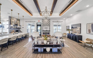 A luxurious lounge and co-working space with a coffee bar at Parkside Punta Gorda